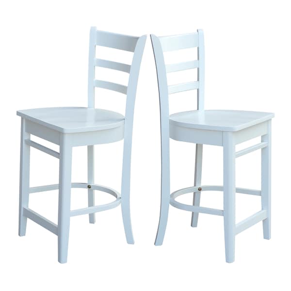 International Concepts Emily Counter Height Stool, 24" Seat Height, White - S08-6172