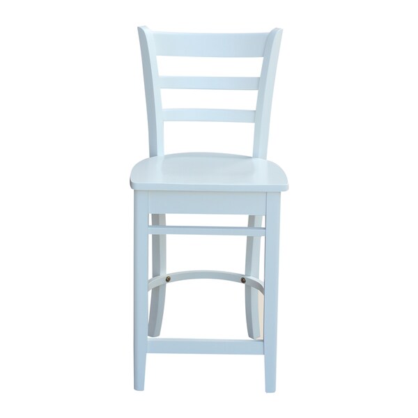 International Concepts Emily Counter Height Stool, 24" Seat Height, White - S08-6172