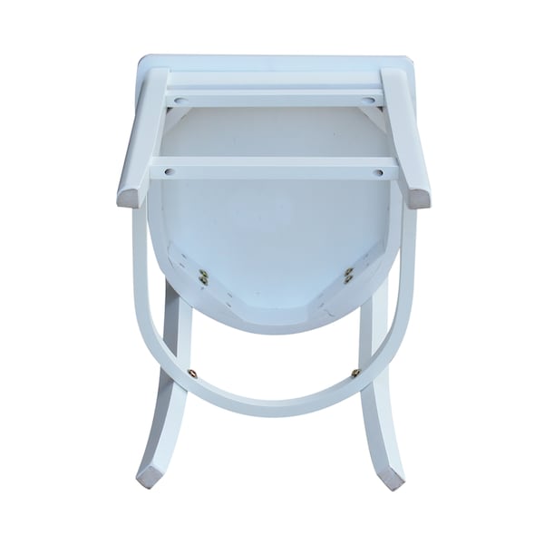 International Concepts Emily Counter Height Stool, 24" Seat Height, White - S08-6172