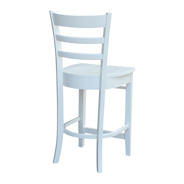 International Concepts Emily Counter Height Stool, 24" Seat Height, White - S08-6172
