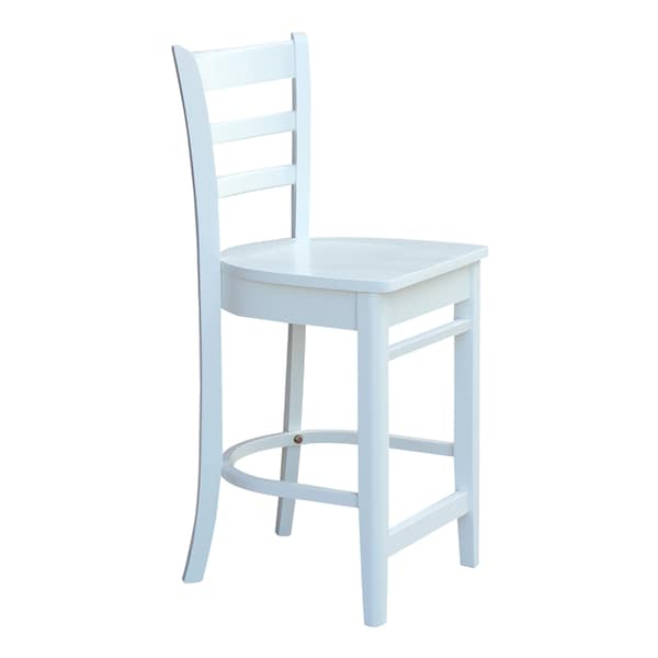 International Concepts Emily Counter Height Stool, 24" Seat Height, White - S08-6172