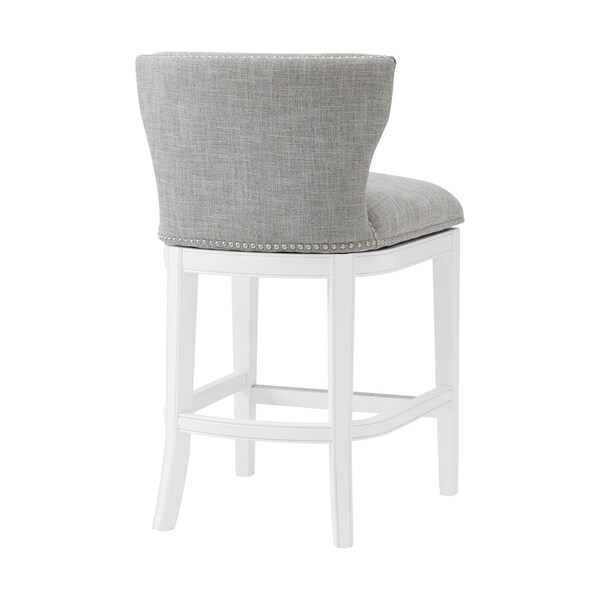 Alaterre Furniture Miranda Swivel Counter Height Bar Stool, White, 2PK - ANMR01FDCR2