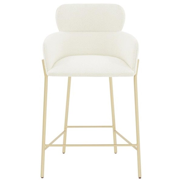 Safavieh Charlize Boucle Counter Stool Ivory & Gold - SFV4756F