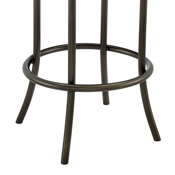 Armen Living Natya Swivel Counter or Bar Stool in Mocha Finish with Brown Faux Leather - 840254333659