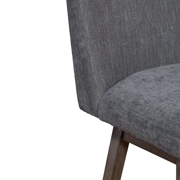 Armen Living Basila Swivel Counter Stool in Gray Oak Wood Finish with Gray Fabric - 840254332232