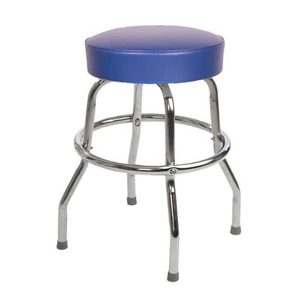 Richardson Seating Corp Richardson Seating Corp 1950BLU-24 1950- 24 in. Floridian Swivel Counter Stool; Blue - Chrome - 1950BLU-24