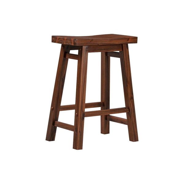 Boraam 24 in. Sonoma Saddle Counter Stool, Chestnut Wire-Brush - 75124