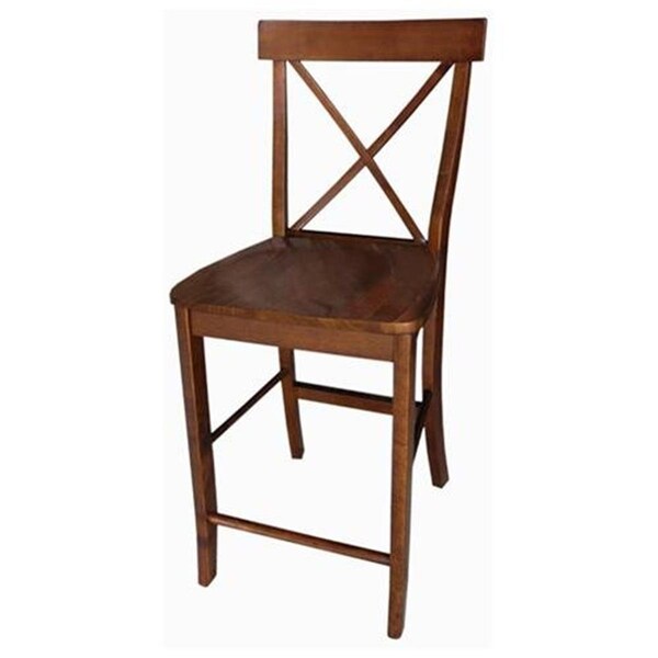 International Concepts X-back Counterheight Stool - 24'' SH Espresso - S581-6132