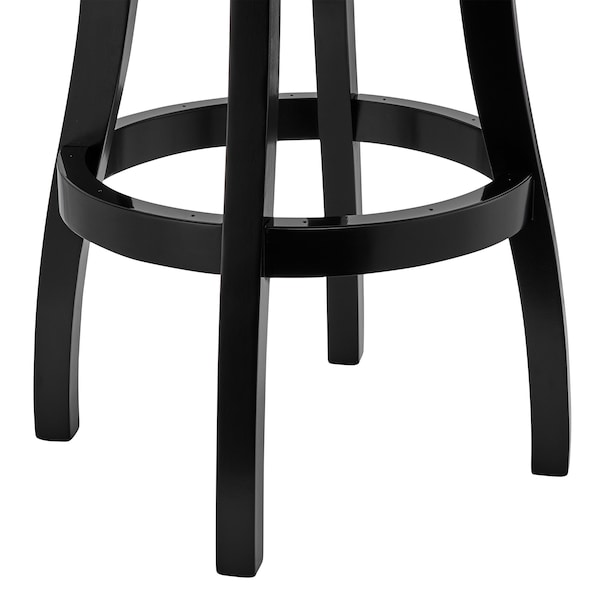 Armen Living Raleigh 26" Counter Height Swivel Gray Faux Leather and Black Wood Arm Bar Stool - LCRABAARBLGR26