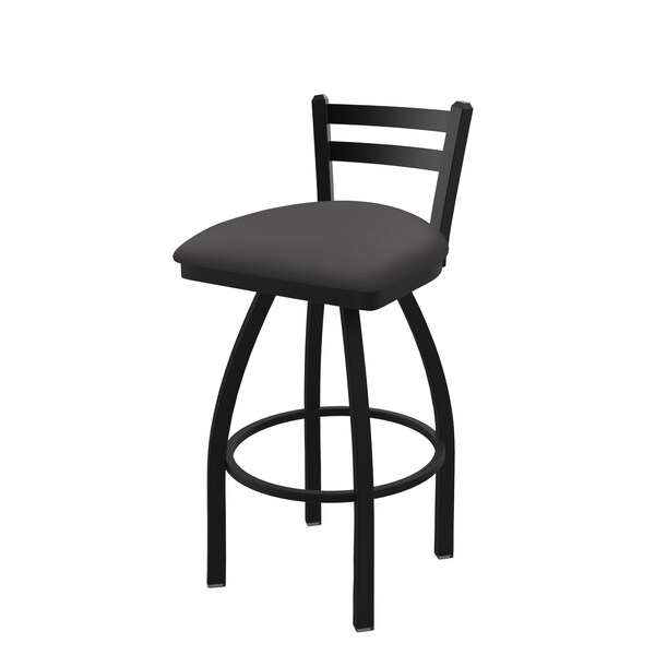 Holland Bar Stool Co 25" Low Back Swivel Counter Stool, Black Wrinkle, Canter Storm Seat - 41125BW004