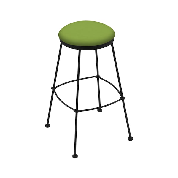 Holland Bar Stool Co 25" Stationary Counter Stool, Black Wrinkle, Canter Kiwi Green Seat - 303025BW009