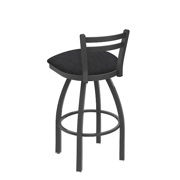 Holland Bar Stool Co 25" Low Back Swivel Counter Stool, Pewter Finish, Graph Anchor Seat - 41125PW014