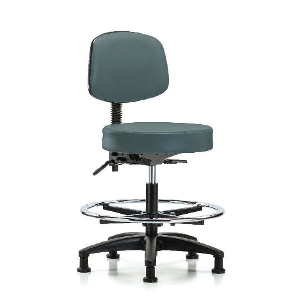 Blue Ridge Ergonomics Bench Stool, Med, Vin, Bk, Tilt, CF, Gld, Blu - BR-VMBST-RG-T1-CF-RG-8546