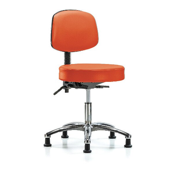 Blue Ridge Ergonomics Desk Stool, Vin, Bk Chrome, Tilt, Gld, Orange - BR-VDHST-CR-T1-RG-8613