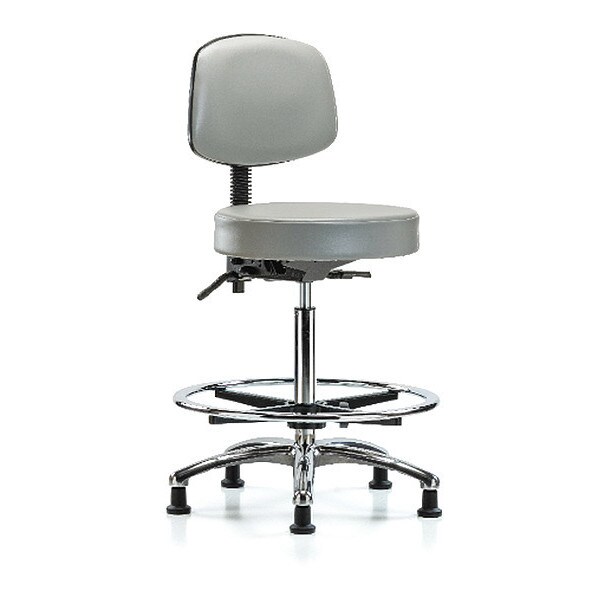 Blue Ridge Ergonomics Ben Stool, Hi, Vin, Bk, Chrome, CF, Glides, Dov - BR-VHBST-CR-T0-CF-RG-8567