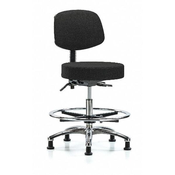 Blue Ridge Ergonomics Bench Stool, Med, Fabric, Bk CF, Gld, Blk - BR-FMBST-CR-T1-CF-RG-F42