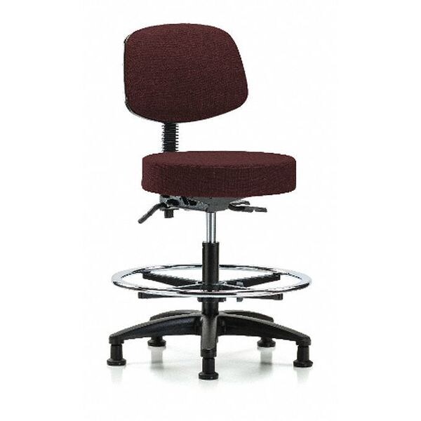 Blue Ridge Ergonomics Bench Stool, Med, Fab, Bk, CF, Glides, Bur - BR-FMBST-RG-T0-CF-RG-F41