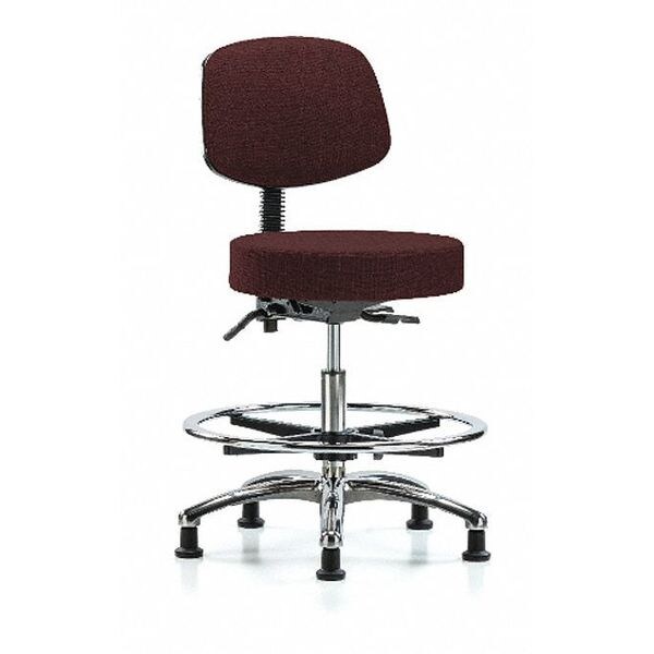 Blue Ridge Ergonomics Bench Stool, Med, Fab, Bk Chrm, CF, Gld Bur - BR-FMBST-CR-T0-CF-RG-F41