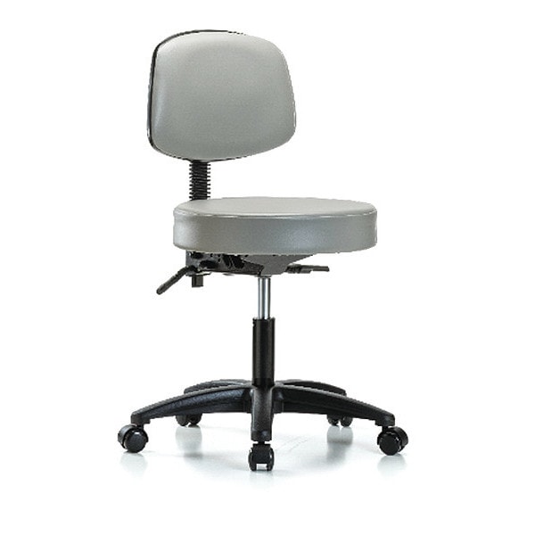 Blue Ridge Ergonomics Desk Stool, Vinyl, Bk, Casters, Dov - BR-VDHST-RG-T0-RC-8567
