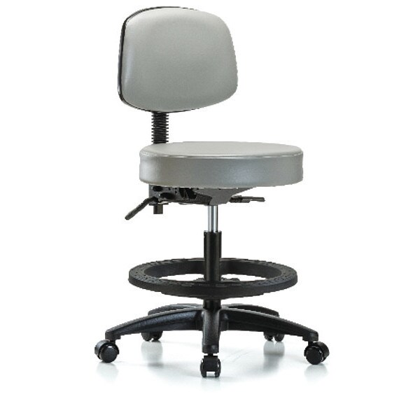 Blue Ridge Ergonomics Bench Stool, Med, Vin, Bk, Tilt, BF, Cast, Dov - BR-VMBST-RG-T1-BF-RC-8567