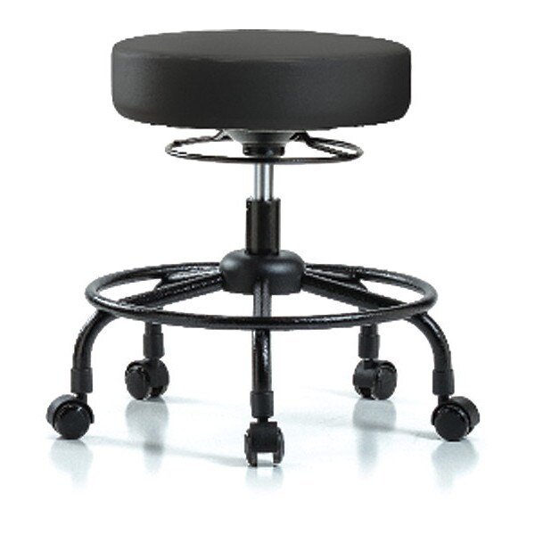 Blue Ridge Ergonomics Desk Stool, Vinyl, RT, Casters, BLK - BR-VDHSO-RT-RC-8540