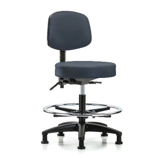 Blue Ridge Ergonomics Bench Stool, Med, Vin, Bk, Tilt, CF, Gld, Nav - BR-VMBST-RG-T1-CF-RG-8582