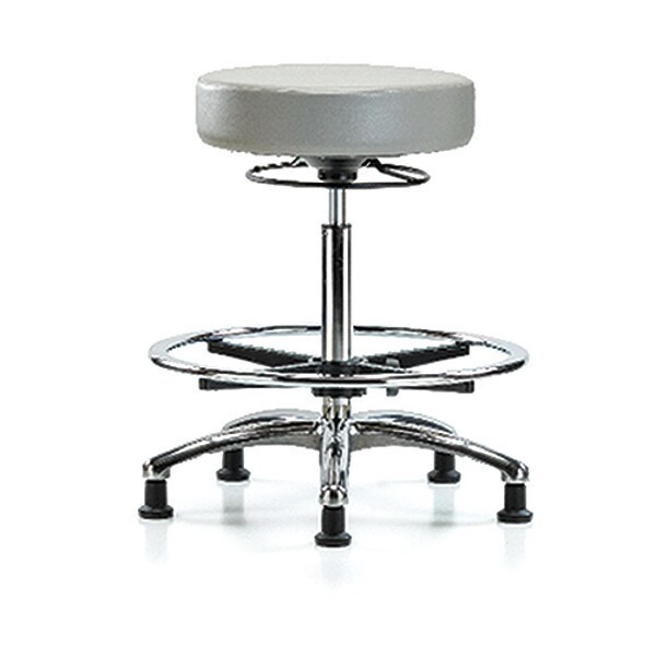 Blue Ridge Ergonomics Bench Stool, Hi, Chrm, Vinyl, CF, Glid, Dov - BR-VHBSO-CR-CF-RG-8567