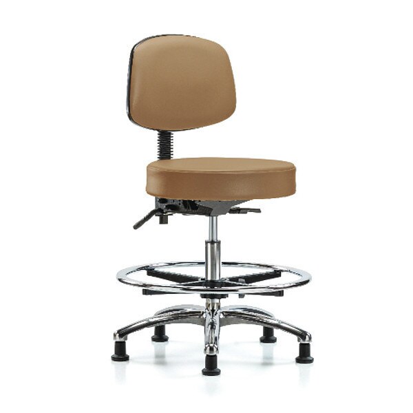 Blue Ridge Ergonomics Ben Stool, Vin Med, Bk, CF, Gld, Taupe - BR-VMBST-CR-T1-CF-RG-8584
