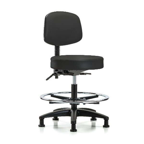Blue Ridge Ergonomics Bench Stool, Med, Vin, Bk, Tilt, CF, Gld, BLK - BR-VMBST-RG-T1-CF-RG-8540