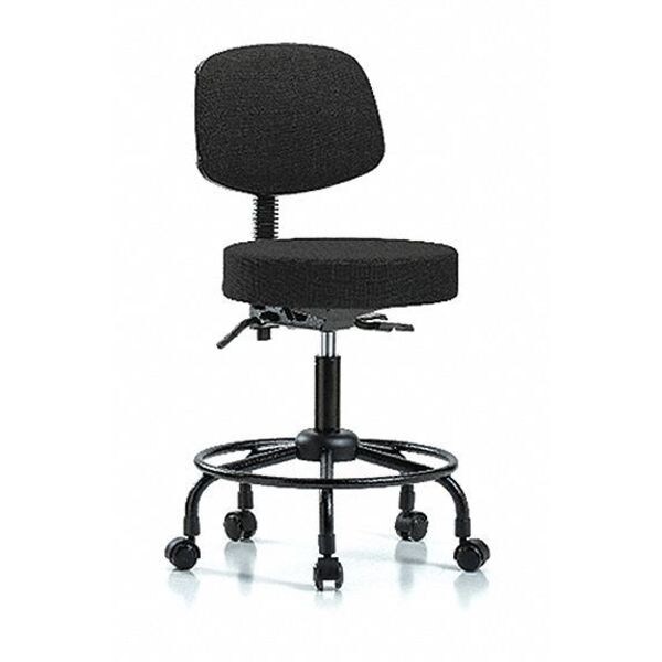 Blue Ridge Ergonomics Ben Stool, Med, Fab, Bk, RT, Tilt, Cast, Blk - BR-FMBST-RT-T1-RC-F42