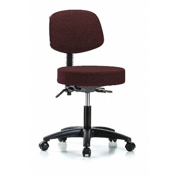Blue Ridge Ergonomics Desk Stool, Fabric, Bk, Tilt Casters, Bur - BR-FDHST-RG-T1-RC-F41