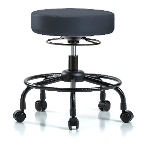 Blue Ridge Ergonomics Desk Stool, Vinyl, RT, Casters, Nav - BR-VDHSO-RT-RC-8582