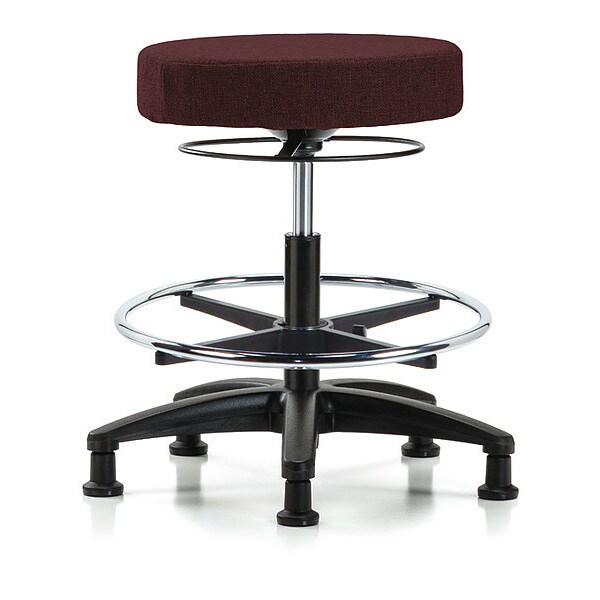 Blue Ridge Ergonomics Bench Stool, Med, Fabric, CF, Glides, Bur - BR-FMBSO-RG-CF-RG-F41