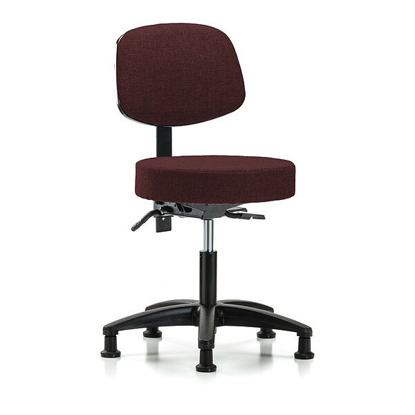 Blue Ridge Ergonomics Desk Stool, Fabric, Bk, Tilt Glides, Bur - BR-FDHST-RG-T1-RG-F41