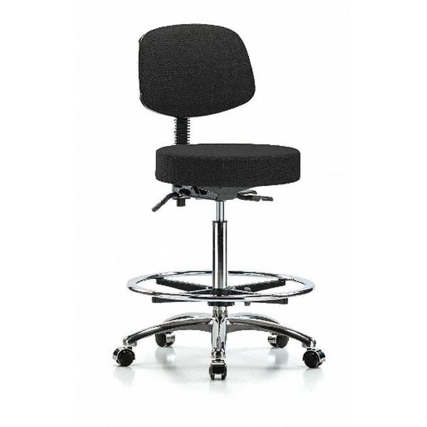 Blue Ridge Ergonomics Bench Stool, Hi, Fab, Bk Chrome, CF, Cast, Blk - BR-FHBST-CR-T0-CF-CC-F42