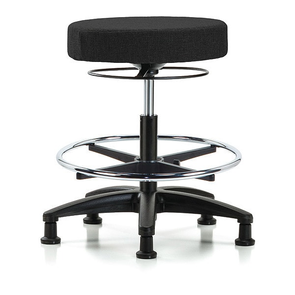 Blue Ridge Ergonomics Bench Stool, Med, Fabric, CF, Glides, Blk - BR-FMBSO-RG-CF-RG-F42