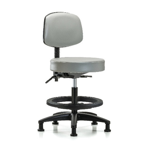 Blue Ridge Ergonomics Bench Stool, Med, Vin, Bk, BF, Glides, Dov - BR-VMBST-RG-T0-BF-RG-8567