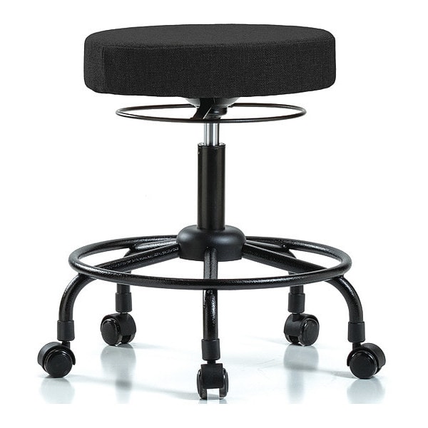 Blue Ridge Ergonomics Desk Stool, Fabric, RT, Casters, Blk - BR-FDHSO-RT-RC-F42