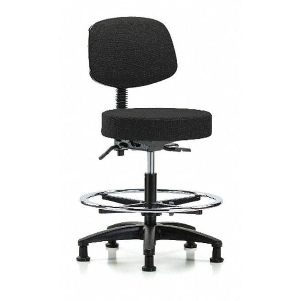 Blue Ridge Ergonomics Bench Stool, Med, Fab, Bk, CF, Glides, Blk - BR-FMBST-RG-T0-CF-RG-F42
