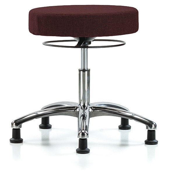 Blue Ridge Ergonomics Desk Stool, Chrome, Fabric, Glides, Bur - BR-FDHSO-CR-RG-F41