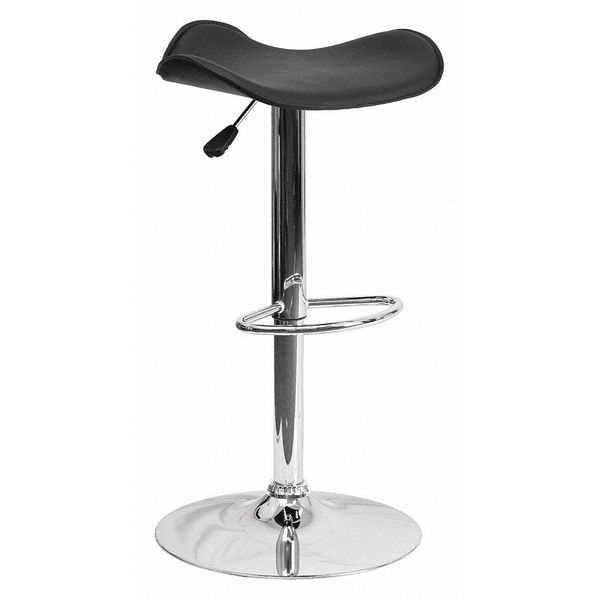 Flash Furniture Black Vinyl Barstool, Adj Height - CH-TC3-1002-BK-GG