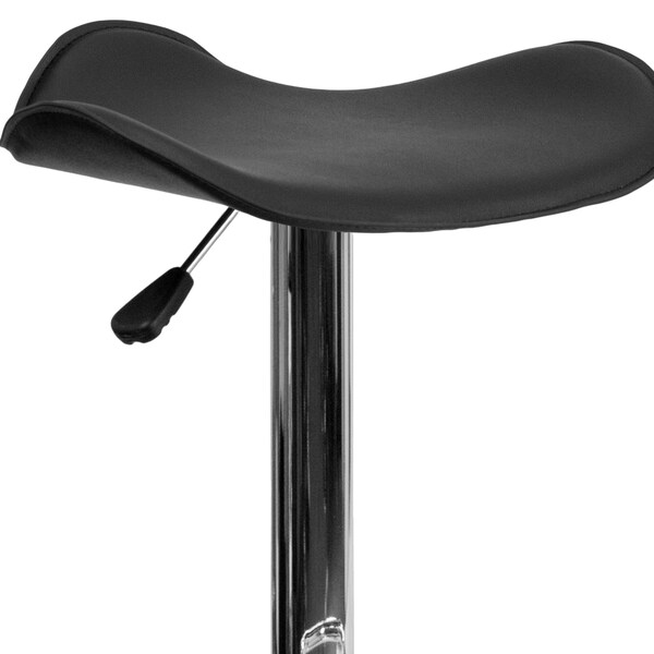 Flash Furniture Black Vinyl Barstool, Adj Height - CH-TC3-1002-BK-GG