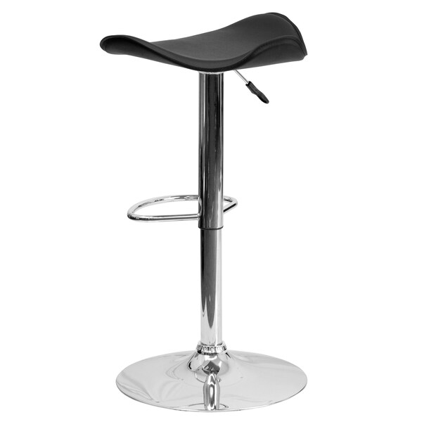 Flash Furniture Black Vinyl Barstool, Adj Height - CH-TC3-1002-BK-GG