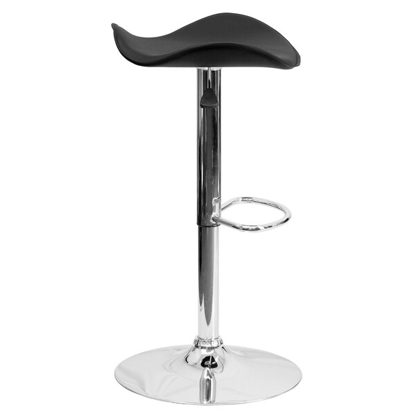 Flash Furniture Black Vinyl Barstool, Adj Height - CH-TC3-1002-BK-GG