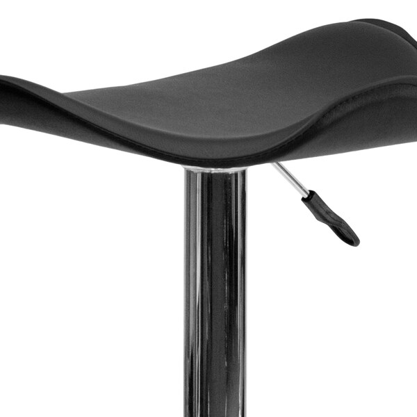 Flash Furniture Black Vinyl Barstool, Adj Height - CH-TC3-1002-BK-GG