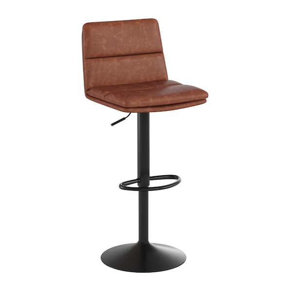 Flash Furniture Cognac Adjustable Height LeatherSoft Barstools, 2PK - CH-202071-BR-GG