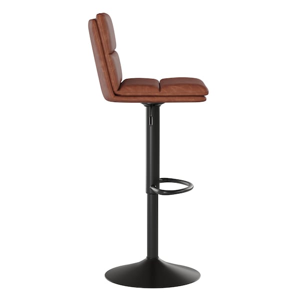 Flash Furniture Cognac Adjustable Height LeatherSoft Barstools, 2PK - CH-202071-BR-GG