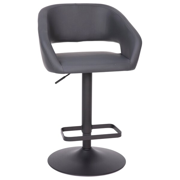 Flash Furniture Gray Vinyl Adjustable Height Barstool - CH-122070-GYBK-GG