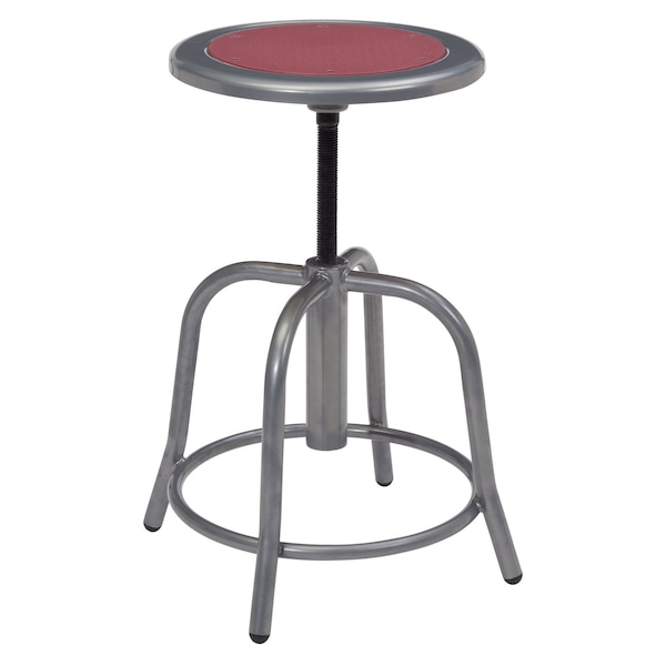 National Public Seating Adj. Stool, Wine Seat, Gry Frame, 18" H - 6818-02