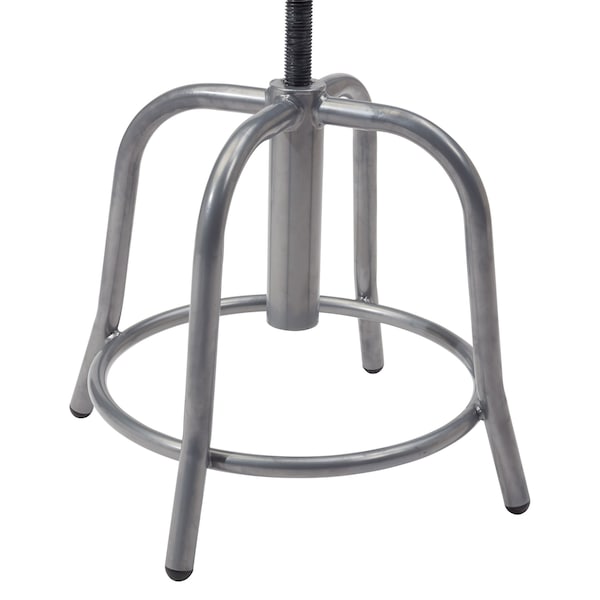 National Public Seating Adj. Stool, Wine Seat, Gry Frame, 18" H - 6818-02